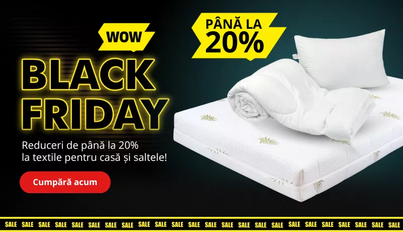 Black Friday: Reduceri de până la 20% la textile pentru casă și saltele!!