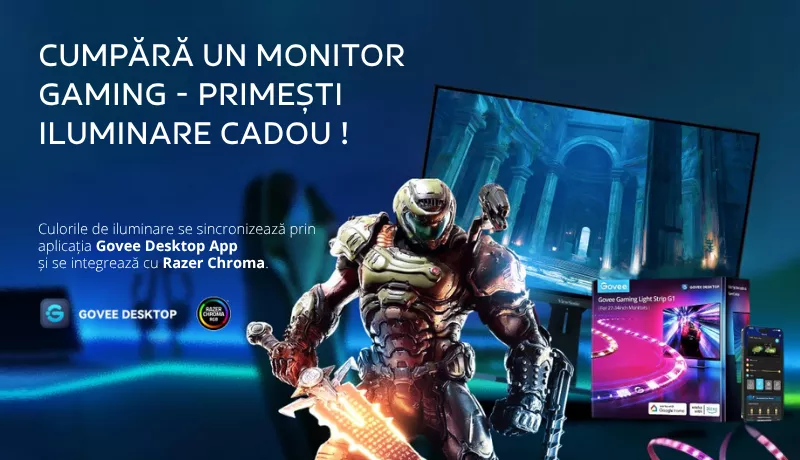 Monitor de gaming + bandă LED Govee cadou!