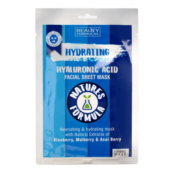 Beauty Formulas Natures Formula Hydrating Facial Sheet Mask - Тканевая маска для лица с гиалуроновой кислотой