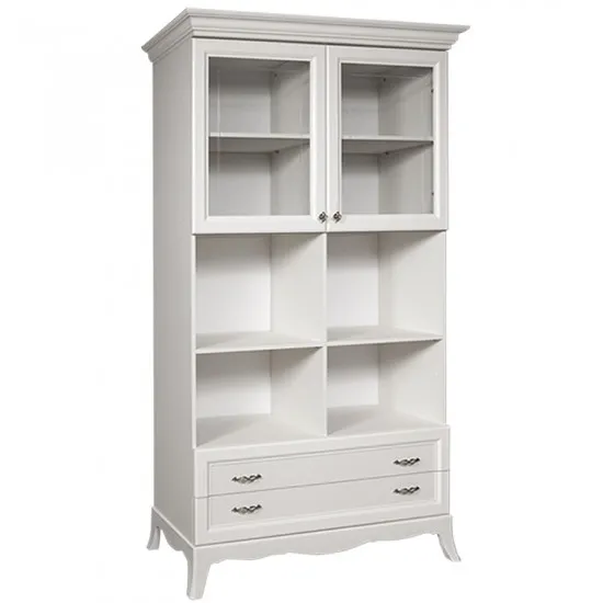 Dulap cu vitrină Ярцево Ameli АМШ2/2[5] (121.2 cm) два ящика и два витража, White