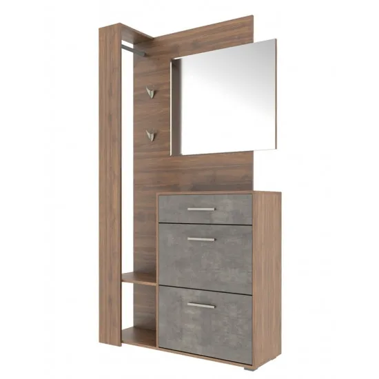 Dulap cu scop multifuncțional Mobi Ego 03.295 (110.2 cm), Орех Селект Каминный К 020, Камень Темный U3705, Винтажное дерево