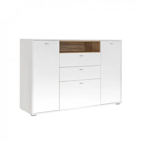 Comodă Mobi Bel 10.95 (149.2 cm), Белый премиум, Дуб Золотой CRAFT