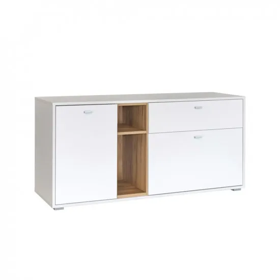 Comoda TV Mobi Бэль 10.91 (131.4 cm), Белый премиум/Дуб Золотой CRAFT