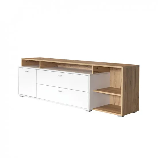 Comoda TV Mobi Бэль 10.92 (171 cm), Белый премиум/Дуб Золотой CRAFT