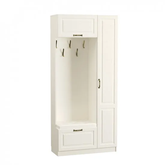 Dulap cu scop multifuncțional Mobi Liverpool 13.21 (100.1 cm), Белый, ясень ваниль НМ-1012-100 ПВХ, Эко 100 к/з (Гранд Белый)*