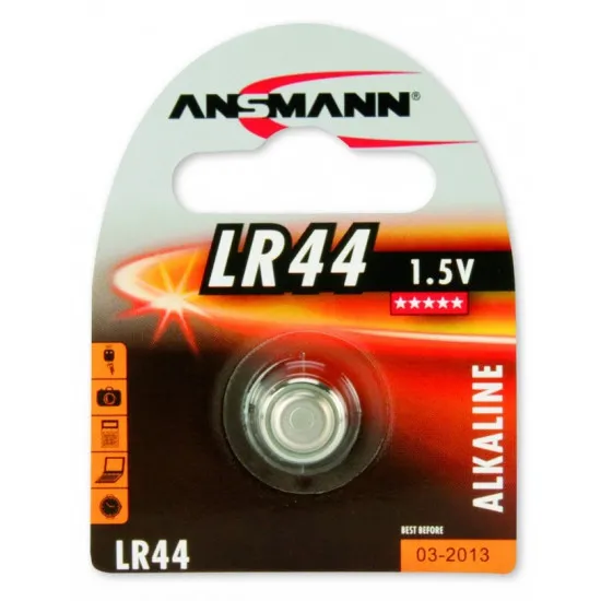 Alkaline button cell LR44 / 1.5V Comparable with A76, V13GA, 1 pack