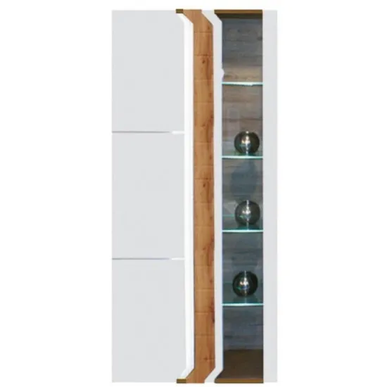 Dulap cu vitrină Fadome Loft L2 (86 cm), White/Wood