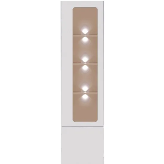 Dulap penal cu vitrină Fadome Madryt MA2 (50 cm), White/Beige