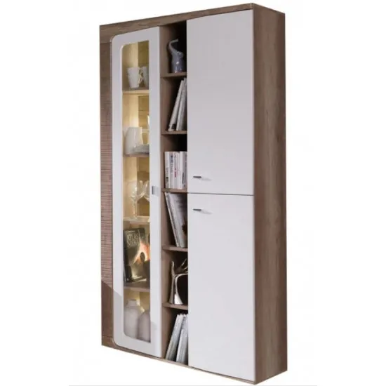 Dulap cu vitrină Fadome Fe SF2 (92 cm), White/Wood