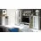 Dulap cu vitrină Fadome Roma ROM2A (90 cm), Wood/White/Grey