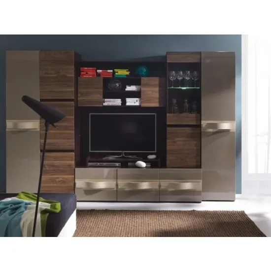 Комод Fadome Obssesion O8 (90 см), сосна ларедо/салеве + ПВК глянцевый капучино