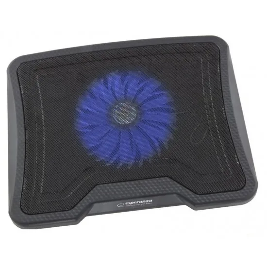 Esperanza Leste EA143 Notebook Cooling Pad up to 15,6", illuminated 1 fan - 120mm, 700 rpm, 23dB, 73 cfm, 1 x USB ports, Metal Mesh Panel, Black