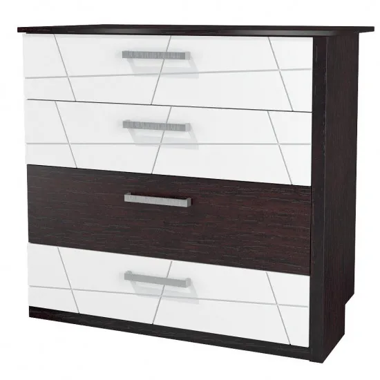 Comodă Neman Barcelona МН-115-06 (98 cm), Дуб ниагара / Белый глянец