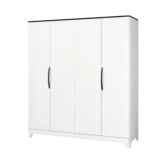 Dulap pentru haine Неман Verona МН-024-04 (199 cm), Белый глянец / Черный мат