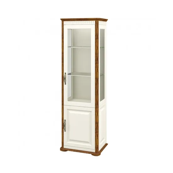 Шкаф пенал с витриной Neman Марсель МН-126-11 (64 см), Крем / Дуб кантри