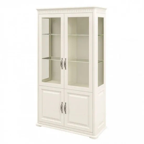 Шкаф с витриной Neman Марсель МН-126-19(1) (114 см), Крем крашеное дерево