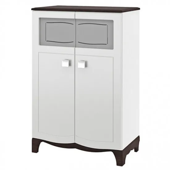 Тумба Neman Тиффани МН-122-25 (81 см), белый полуглянец / венге