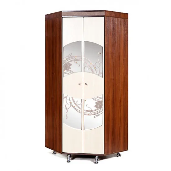 Dulap de colț КМК Orfei 11 0364.4 (86 cm), Орех шоколадный / дуб светлый