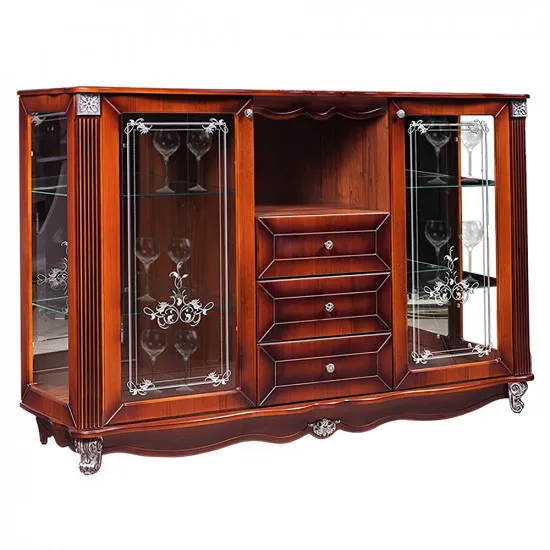 Комод с витриной KMK 0441.1 Баккара (168 см), Орех ЭККО