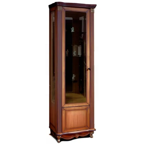 Шкаф пенал с витриной KMK Баккара 0441.13 (71 см) левый, Орех ЭКО