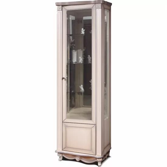 Шкаф пенал с витриной KMK Баккара 0441.14 (71 см) Правый, Дуб молочный