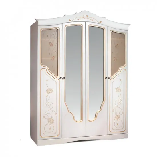 Dulap pentru haine КМК Melani 1 0434.1-01 (180 cm), Белый / Патина золото