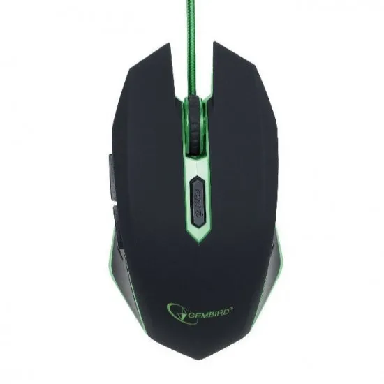 Мышь проводная Gembird MUSG-001-G Black/Green