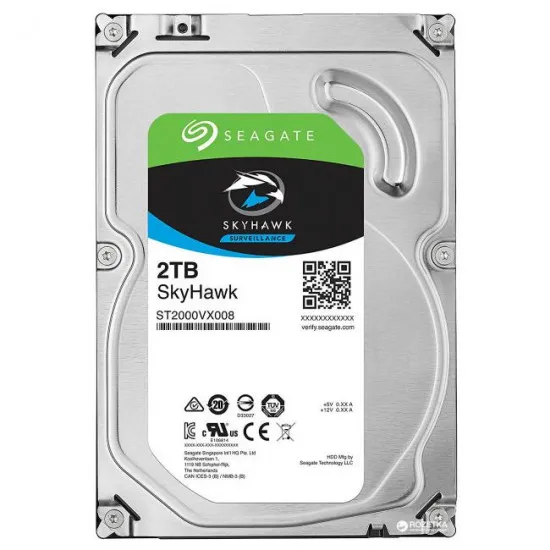 3.5" Жесткий диск 2 TB Seagate SkyHawk Surveillance, 5900 rpm, 64 MB, SATA III (ST2000VX008-FR)