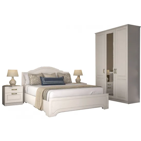 Set dormitor Mobi Liverpool 2, Белый/Ясень ваниль