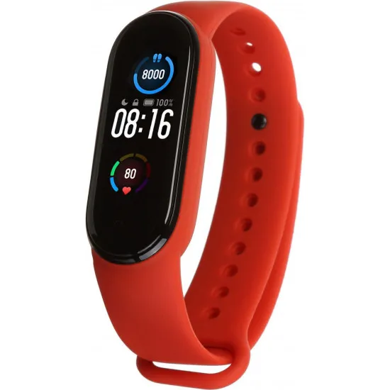 Curelușă Xiaomi Mi Band 5/6 Red (silicon)