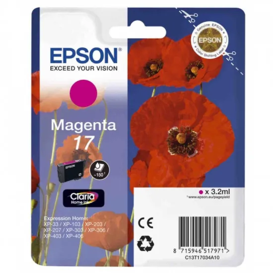Картридж Epson T17034A10 Magenta Оригинальные
