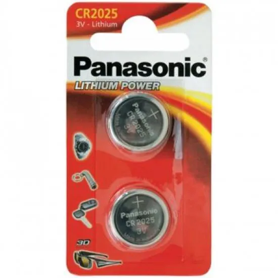 Батарейки дисковые Panasonic 2xCR2025 (CR-2025EL/2B)