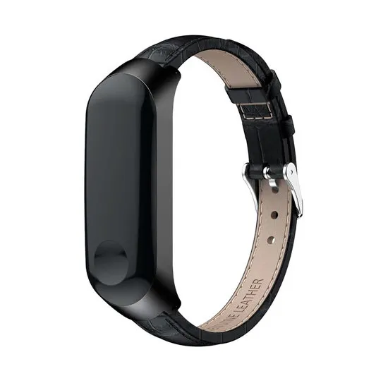 Ремешок MiJobs Mi Band 3/4/5/6 Black (кожа)