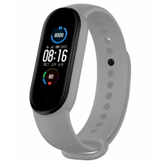 Curelușă Xiaomi Mi Band 5/6 Grey (silicon)