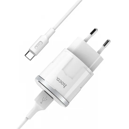 Зарядное устройство Hoco C37A, White (USB Type-C)