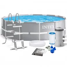 Piscina Intex Prism Frame 26716, 366x99 cm + filtru-pompa 2006 l/h, scara Piscina Intex Prism Frame 26716, 366x99 cm + filtru-pompa 2006 l/h, scara
