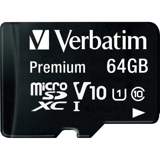 Карта памяти microSDXC 64 ГБ Verbatim Premium (44084)