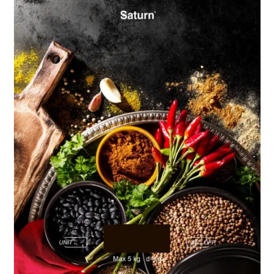 Весы кухонные Saturn ST-KS7822, Black/Picture