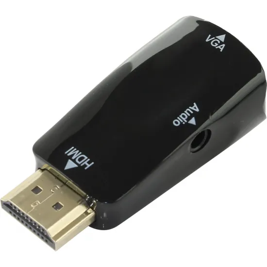 Adaptor video Gembird HDMI (M)/VGA D-Sub + 3.5 mm Jack, Black (A-HDMI-VGA-02)