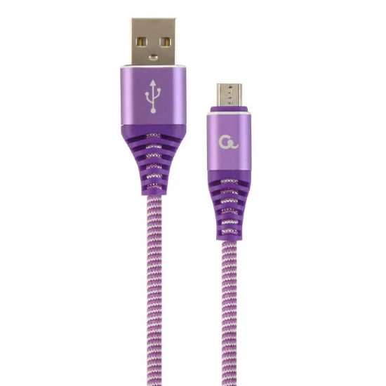 Cablu Cablexpert USB 2.0/micro-USB, Purple/White (CC-USB2B-AMmBM-2M-PW)