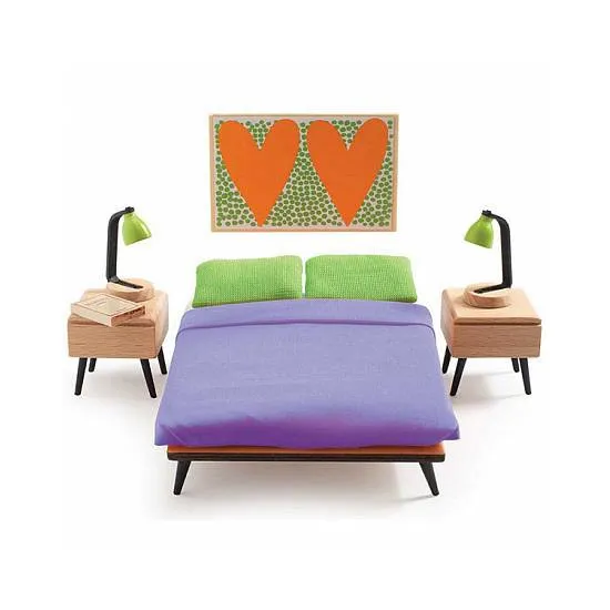 Djeco DJ07825 - MOBILIER PENTRU CASA DE PAPUSI - CAMERA PARINTILOR