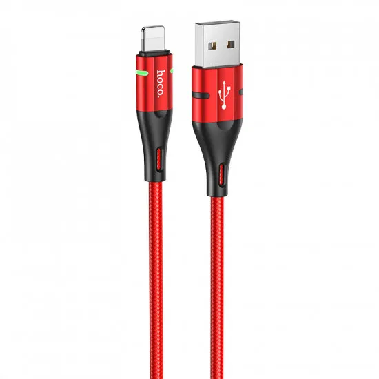 Cablu Hoco U93 Shadow USB 2.0/Lighting, Red