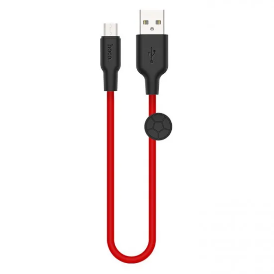 Cablu Hoco X21 Plus USB 2.0/micro-USB, Black/Red