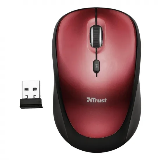 Мышь беспроводная Trust Yvi Wireless Mouse Red