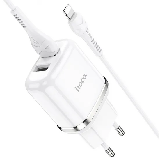 Încărcător Hoco N4 Aspiring 5 W, White (Lightning)