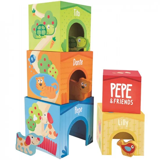 HAPE E0451A - Деревянные кубики "Friendship Tower"