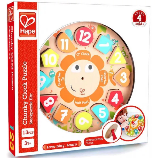 Hape E1622A Пазл Chunky Clock Puzzle