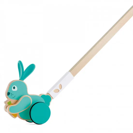 Hape E0358A Деревянная игрушка Bunny Push Pal