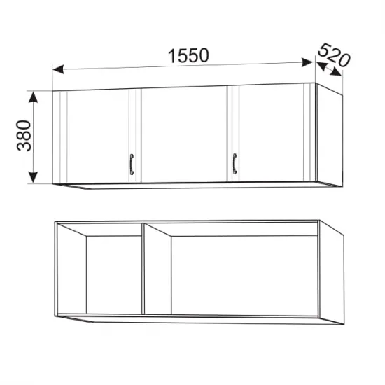 Антресоль Ambianta Inter 1550 мм, White Samoa