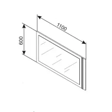 Oglinda de perete Ambianta Cristal  (110 cm), White